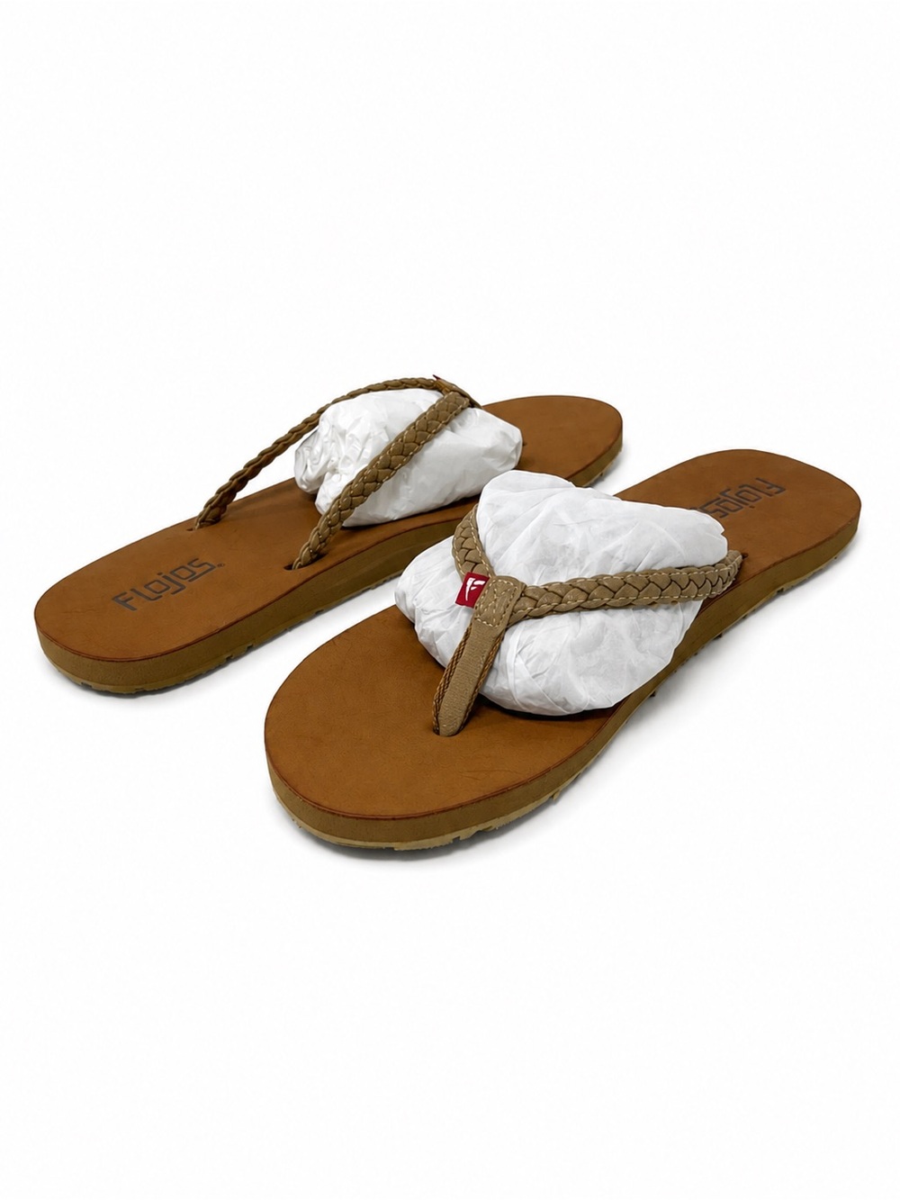 NEW Flojos Size 9 Womens Braided Thong Sandals Brown Casual Flip Flops